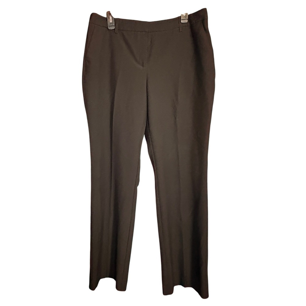 Anne Klein Dress Pants Women Size 12 Black Excellent Straight Leg Professional